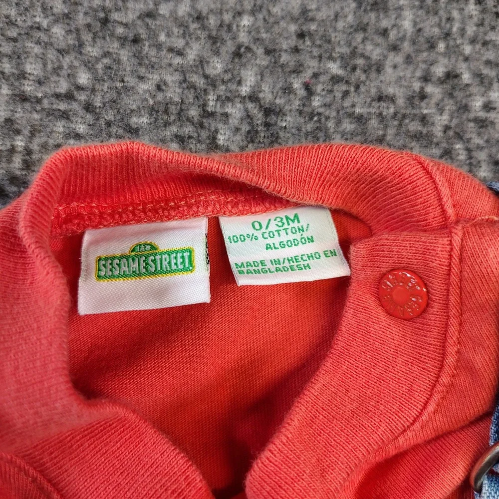Sesame Street Y2K denim overall set 0/3 month